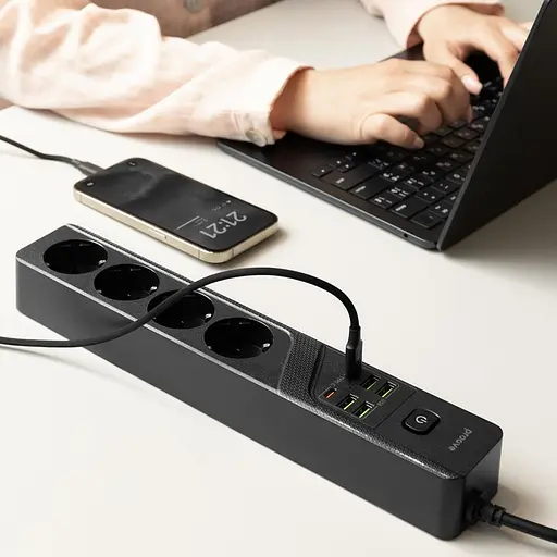 Мережевий фільтр Proove Power Strip P-04 (4 розетки + 4 USB + 2 Type-C) 3M black (PSP442430001) - фото 8