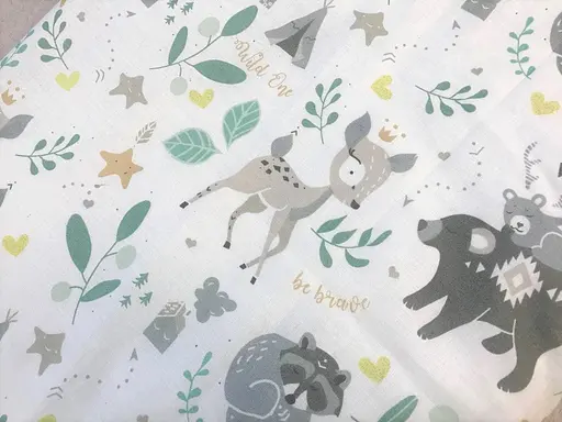 Непромокаемая простынь Moontime в коляску "Зайчики медведи ментоловые" - фото 3