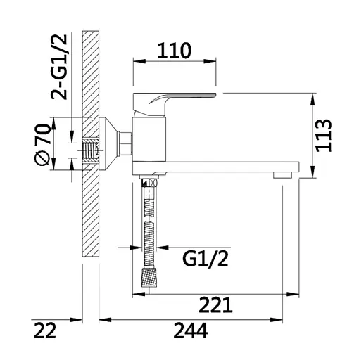 Змішувач для ванни Qtap Jay, Chrome/White (k35) з душовим гарнітуром QTJAY260CRW45554 - фото 7