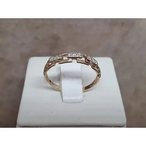 Золоте кільце Гаразд з фіанітами. 3522489 - фото 4