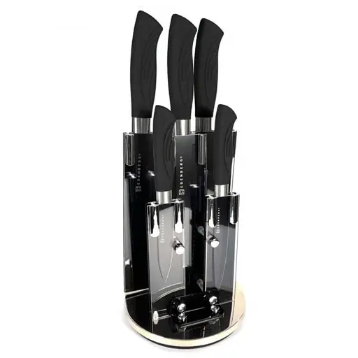 Набор кухонных ножей с подставкой 6 предметов Edenberg EB-11006 черный