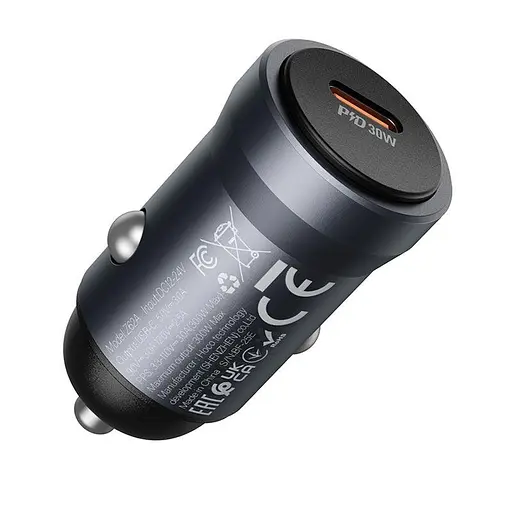 Адаптер автомобильный HOCO Energy single port PD car charger Z62A | 1Type-C, 30W/3A, PD/QC| - фото 3