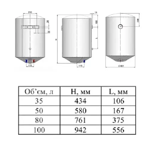 Бойлер электрический накопительный WHP Max 100 л 2 кВт 30412 - фото 4
