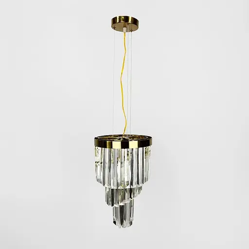 Підвісний світильник у латунному корпусі з кришталевими підвісками Ø 26 см | Line F | Арт. MJ332-260 AB+CL - фото 6