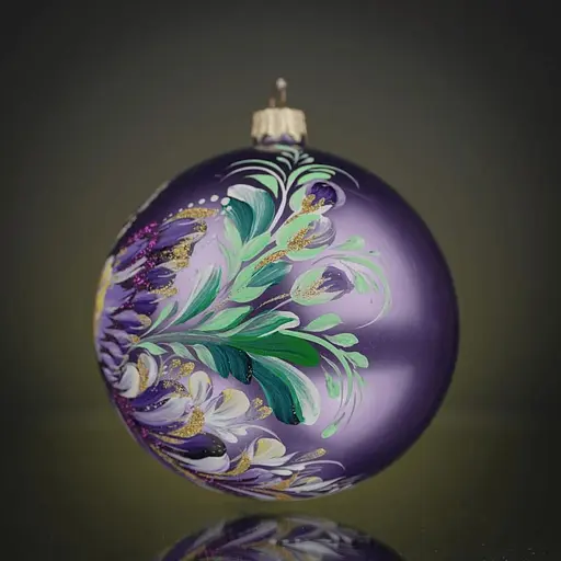 Ялинкова прикраса Різдвяні історії Петриківка пташка щастя куля скло (4820001180053) - фото 3