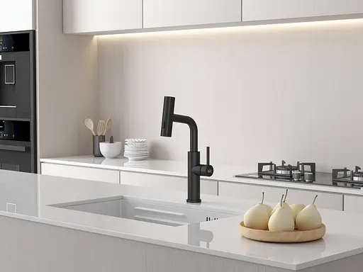 Cмеситель для кухни водопад с выдвижной лейкой черный Nett LB-35 Черный - фото 11