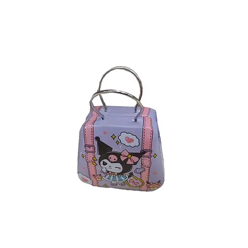 Іграшка Kuromi в скриньці, металева сумочка, фігурка 3 см (брелок), наліпки