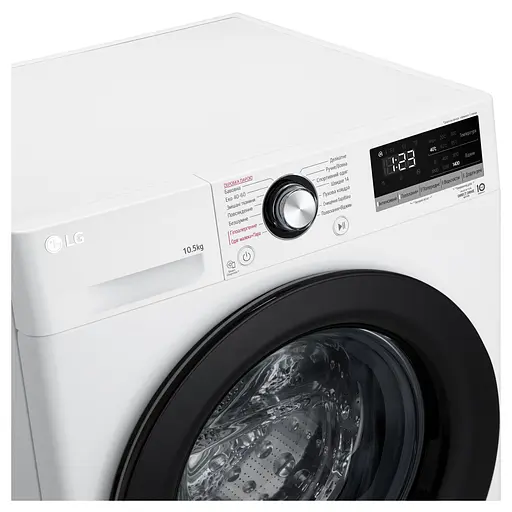 Стиральная машина LG фронтальная 105 кг 1400 A+++ 57 см дисплей пара инвертор белый - фото 9