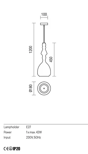 Подвесной светильник Redo AMBIX SU 1X40W E27 COFFEE (5.1.1) 01-2939 - фото 3