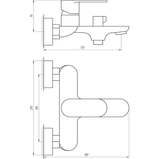 Змішувач для ванни Globus Lux Ontario GLO-0102N - фото 4