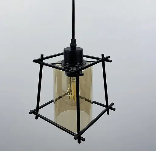 Стильний підвісний світильник в стилі Loft Line.F Колір плафона Янтарний - фото 4