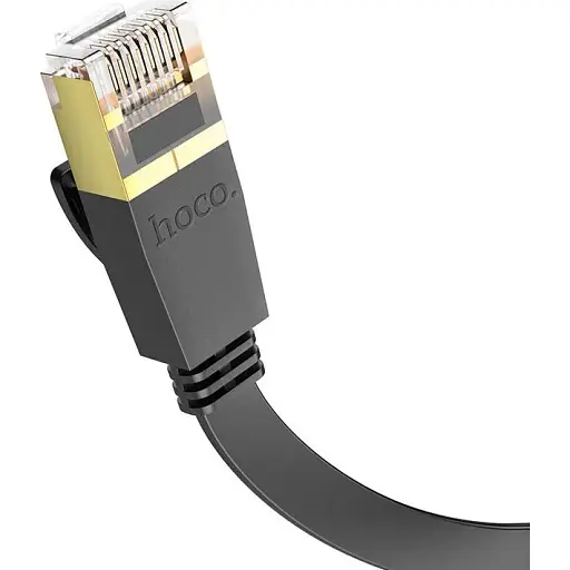 Патч-корд Hoco US07 General Cat 6 U/UTP Pure Copper Flat Network Cable 20m Black (780720) [149276] - фото 3