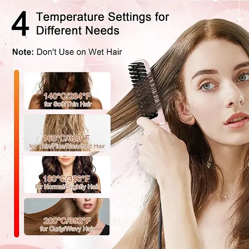 Выпрямитель для волос 4 температуры 140°C - 200°C - фото 6