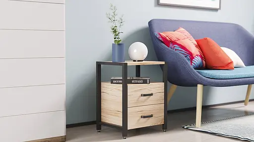 Тумба універсальна Ferrum-decor Вів'єн 2/2 50x41x40 чорний ДСП Дуб Сан-Марино 16мм (FRD-104157) - фото 2