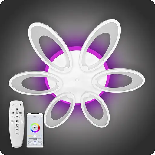 Люстра світлодіодна 517 Dlight 3color з пультом 100Вт Білий (01651) - фото 2