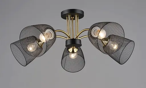 Люстра на п'ять плафонів K2293/5 (Чорний+Мідь)