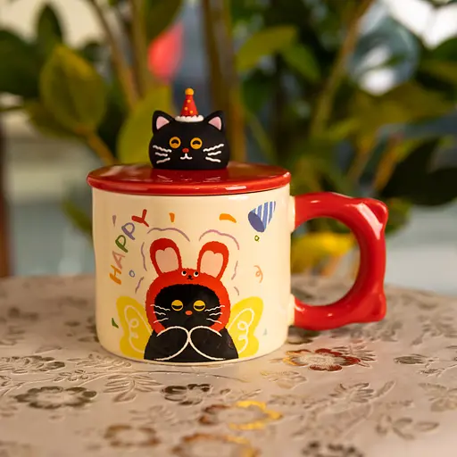 Чашка фарфоровая Kitten's Birthday 400 мл розовый FM-24C - фото 2