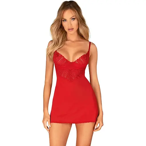 Пеньюар Obsessive Ingridia chemise & thong XL/2XL