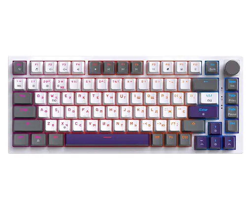 Клавиатура игровая механическая GamePro GPMK-160-P Warden Genesis Red Outemu Swithes Hot-Swap White-Grey