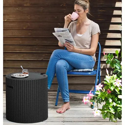 Стіл-скриня садова пластикова Keter Cool Stool коричневий - фото 7