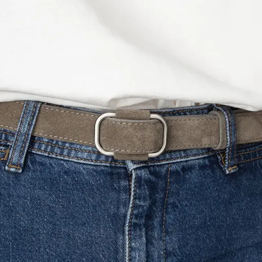 Ремінь жіночий замшевий JK-2548 мокко зі срібною пряжкою (100 см) - фото 5