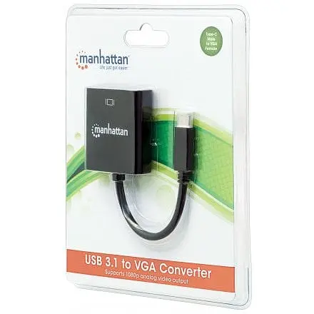 Переходник Intracom USB 3.1 Type-C VGA F Manhattan черный
