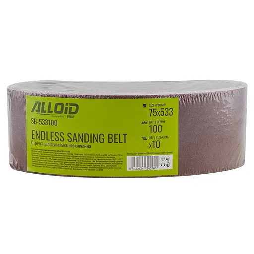Стрічка шліфувальна нескінченна Alloid Building Tools зерно 100 75х533 мм 10 шт. (SB-533100) - фото 3