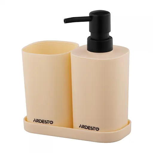 Набір для ванної кімнати Ardesto Vigor бежевий 380 мл 3 предмети (ARHB3106MB)