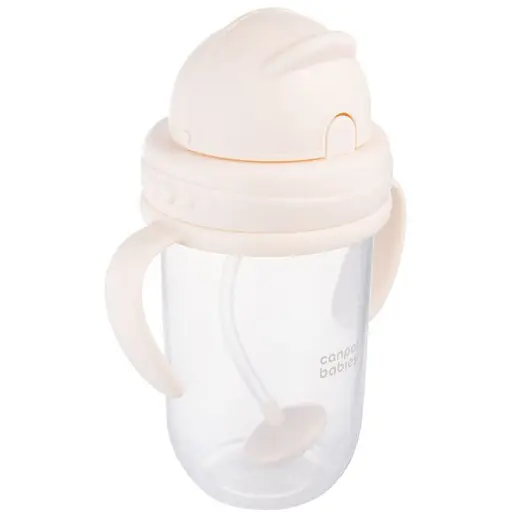 Кружка непроливайка Canpol babies з трубочкою та обтяжувачем 270 мл кремова (56/623_cre) - фото 4