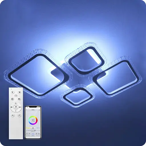 Люстра світлодіодна 517 Light 3color з пультом 96Вт Білий (02063) - фото 3