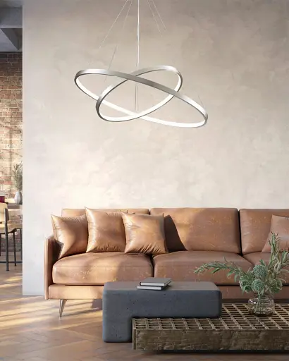 Підвісний світильник, люстра Goldlux 330017 Lea LED 2x35W 4000K 4600Lm IP20 нікелевий - фото 3