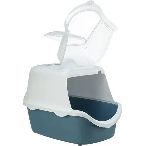 Туалет-домик Trixie Vico для кошек с полупрозрачным верхом 40 х 40 х 56 см голубовато-белый - фото 2