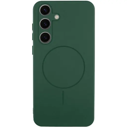 Чохол Silicone Cover Lakshmi Full Camera (AA) with MagFit для Samsung Galaxy S25 Зелений / Dark green