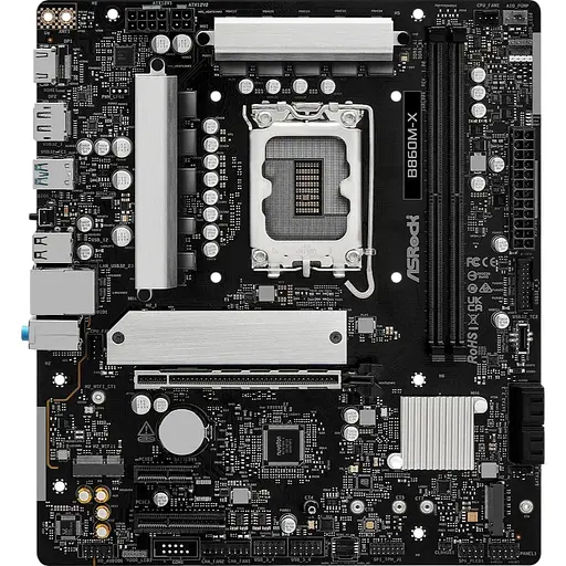 Материнская плата AsRock B860M-X (1851/B860, 2xDDR5, PCIex16, HDMI/DP, 4xSATA, 2xM.2, 2.5Glan, 7.1ch, mATX)