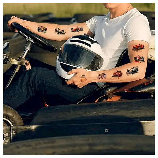 Набор временных татуировок "Гоночные автомобили" Fresh Tattoo racing-cars-10-01 размер 12х7 см - фото 4