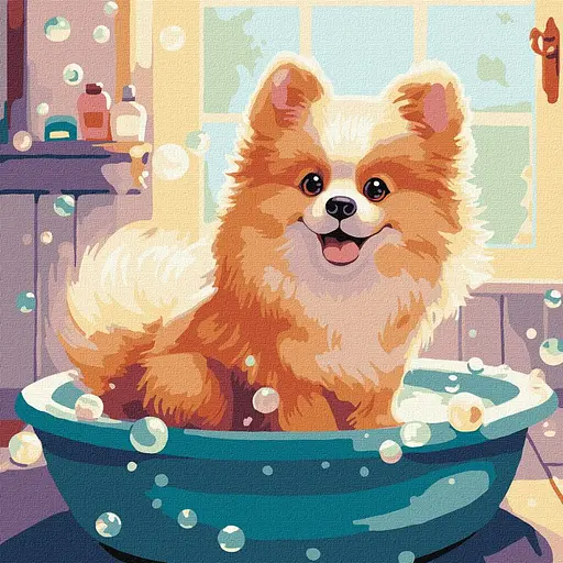 Набір для розпису по номерах Маленький пухнастик, 40x40 см, КНО6543