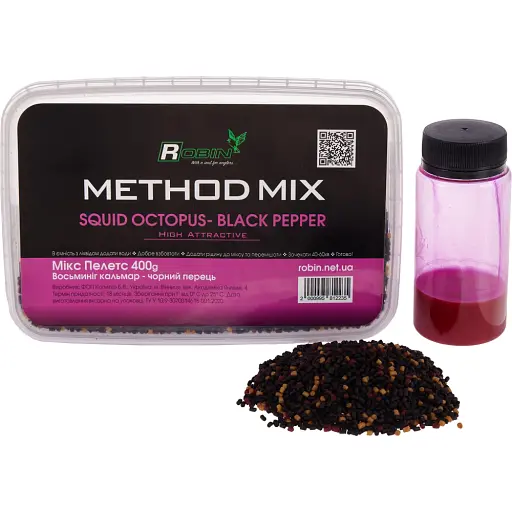Метод Мікс Robin High Attractive Squid Octopus- Black Pepper 400 г