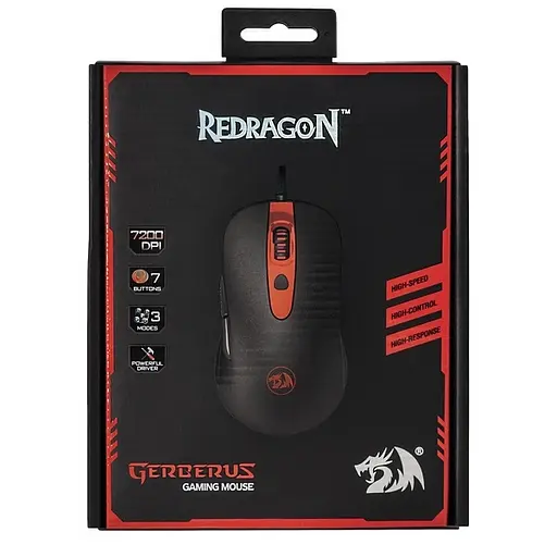 Игровая мышь Redragon Gerderus M703 (7200dpi) подсветка 7 кнопок (Черно-красная) - фото 7