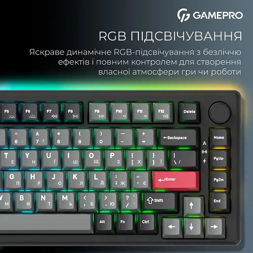 Клавиатура GamePro Asgard Yord Keychron Super Red Switch Wireless/Bluetooth/USB Black беспроводная (MK266BK) - фото 18