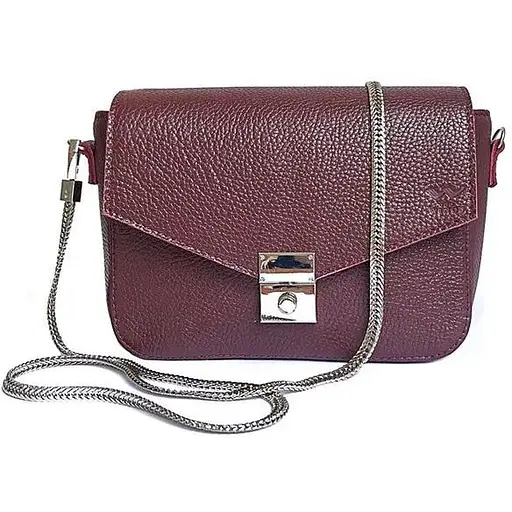 Жіноча шкіряна сумочка Yoko бордова флотар - фото 1