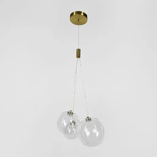 Світильник із 3-ма плафонами різних розмірів у латунному корпусі | Line F | Арт. AA222/3 AB - фото 1