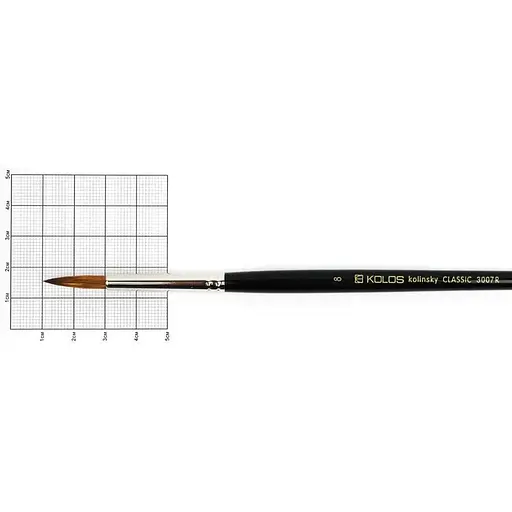 Кисть колонок круглая Classic 3007R №8 короткая ручка Kolos