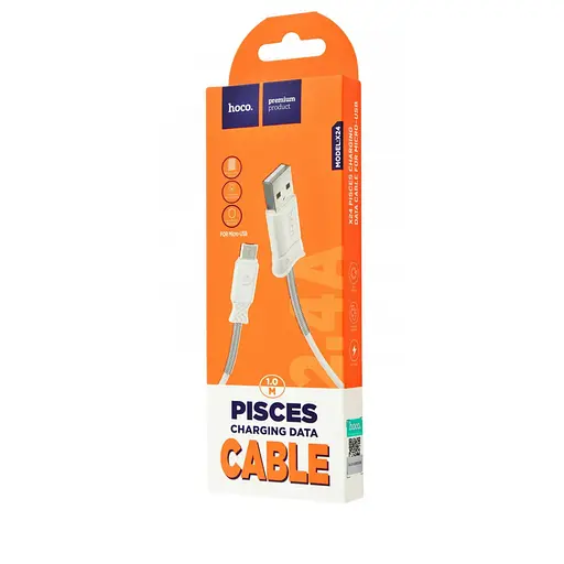 Кабель Hoco X24 Pisces charging data cable for Micro Білий - фото 2