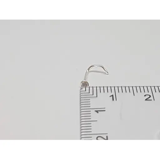 Срібна сережка-пірсинг в ніс Dear. 1023.1С Білий - фото 3