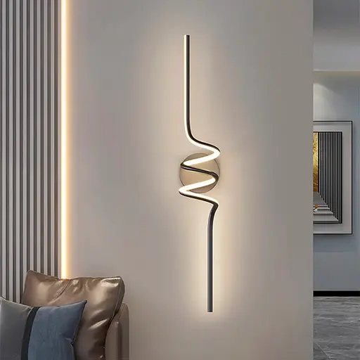 Настінний чорний LED світильник в стилі модерн Line F WM 28/600 - фото 1