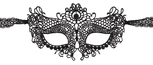 Мереживна маска Cottelli Accessoires Orion Embroidered OS чорний - фото 3