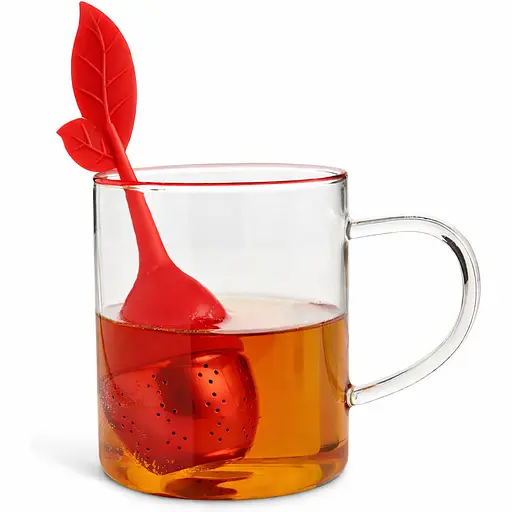 Заварник ситечко для заваривания для чая силиконовый в форме листочка Красный 88271 - фото 1