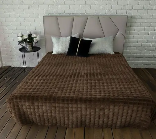 Простыня цвета светло-коричневый мягкая универсальная простыня 200 x 230 см для кровати - фото 1