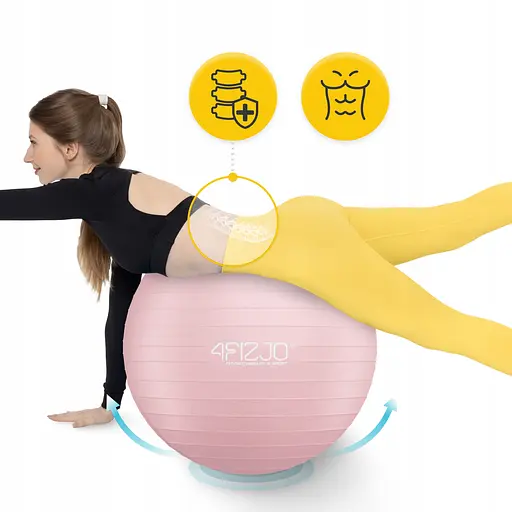М'яч для фітнесу (фітбол) 4FIZJO 75 см Anti-Burst Pink (P-5907739317407) - фото 3