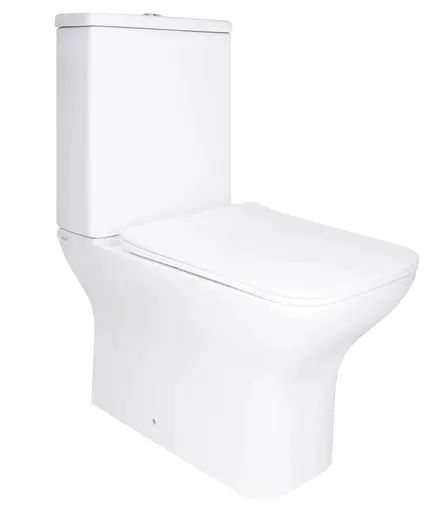 Унитаз напольный Qtap Aries Rimless с сиденьем Slim Duroplast/ Soft-close/ Quick Release QT03228302W - фото 1